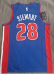 Maillot de Basket #28 Stewart Pistons Bleu